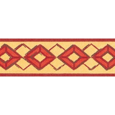 IMPOL TRADE 69004 Samolepící bordura kosočtverce červené 5 m x 6,9 cm – Zboží Dáma