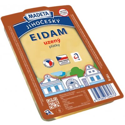 Madeta Jihočeský Eidam sýr uzený 44% plátky 100 g – Sleviste.cz