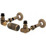 Hydronix kompletní připojovací sada VISION ventilů termostatická, stranová, rohová, mosaz patina PROVEDENÍ: levá strana – Zboží Dáma