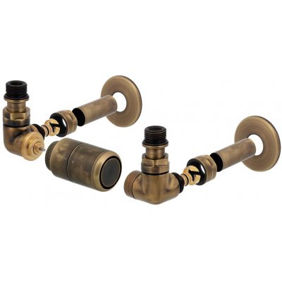 Hydronix kompletní připojovací sada VISION ventilů termostatická, stranová, rohová, mosaz patina PROVEDENÍ: levá strana – Zboží Dáma