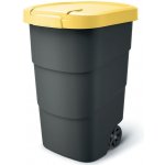 Prosperplast Popelnice s odolnými kolečky Wheeler antracit se žlutým víkem 95 l