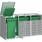 vidaXL Box na 3 popelnice 216 x 81 x 115 cm ocel šedý – Sleviste.cz