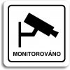 Piktogram Accept Piktogram "monitorováno" (80 × 80 mm) (bílá tabulka - černý tisk)