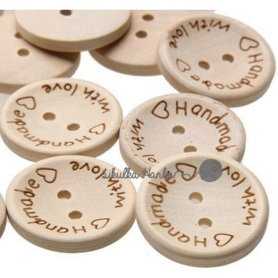 Knoflík dřevěný Hand made 20mm – Hledejceny.cz