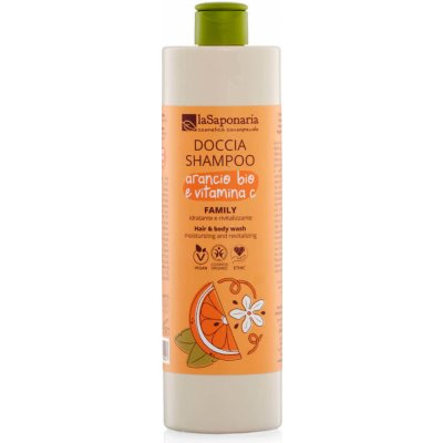 laSaponaria Sprchový gel a šampon 2v1 s BIO pomerančem a vit. C pro celou rodinu 500 ml – Zboží Mobilmania