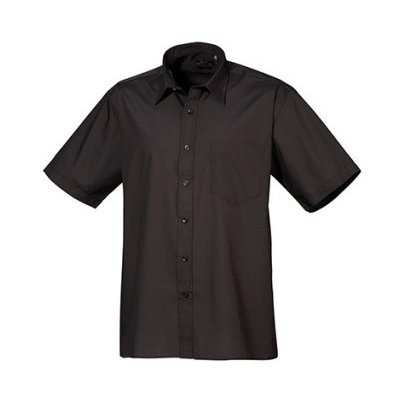 Premier Workwear pánská košile s krátkým rukávem PR202 black