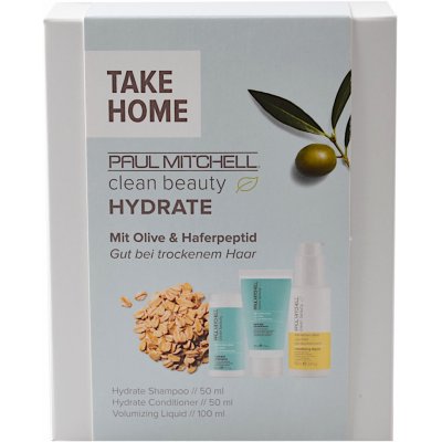 Paul Mitchell Clean Beauty Hydrate Take Home šampon 50 ml + kondicionér 50 ml + stylingové sérum 100 ml dárková sada