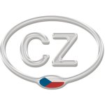 Samolepka CZ 3D chrom plastická velká s vlajkou (125 mm x 90 mm) – Zbozi.Blesk.cz