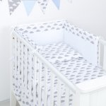 Mamo-Tato Mantinel s povlečením 3D sada Obláčky bílá šedá 135 x 100 cm – Zboží Dáma
