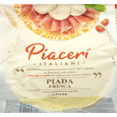 Piaceri italiani piada fresca čerstvá piadina 3ks 360 g – Zboží Dáma