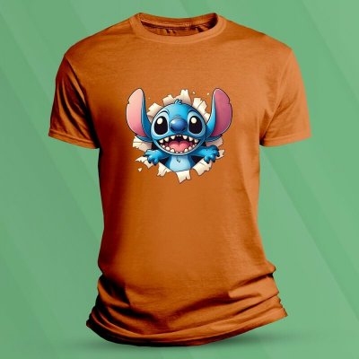 Sandratex Dětské tričko s potiskem Stitch Oranžová – Zboží Dáma