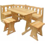 Drewmax NR102 rohová lavice+stůl+taburety masiv borovice – Zboží Dáma Drewmax NR102 rohová lavice+stůl+taburety masiv borovice – Zboží Dáma