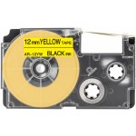 Kompatibilní páska s Casio XR-12YW, 12mm x 8m černý tisk / žlutý podklad – Zboží Mobilmania