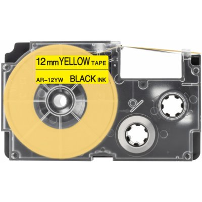 Kompatibilní páska s Casio XR-12YW, 12mm x 8m černý tisk / žlutý podklad – Zboží Mobilmania