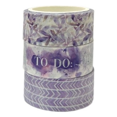 Creative Craft Group Samolepicí sada fialová se vzory 3 ks – Zboží Dáma