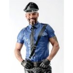 Police Shirt Blue Sheep Skin Leather kožená policejní košile – Hledejceny.cz