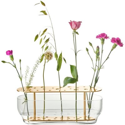 Váza IKEBANA 33 cm, zlatá, sklo, Fritz Hansen – Hledejceny.cz