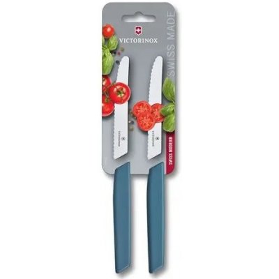 VICTORINOX Sada 2 ks nožů na rajčata Swiss Modern 11 cm modrá – Hledejceny.cz