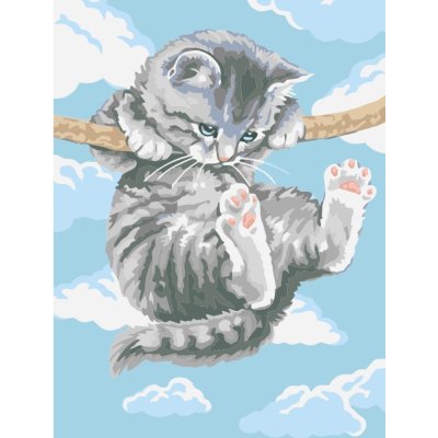 Titanum Malování podle čísel na plátno KOČKA NA LANĚ 30 x 40 cm – Sleviste.cz