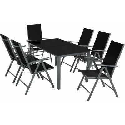 tectake 402166 zahradní hliníkový nábytek 6+1 - antracit – Zboží Dáma