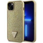 Guess Rhinestones Triangle Metal Logo iPhone 15 Pro Gold – Zboží Mobilmania