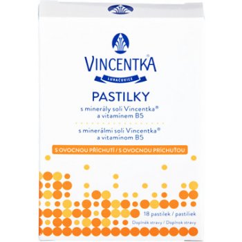 Vincentka Osvěžující ovocné pastilky 18 ks