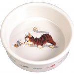 Keramická miska bílá, motiv kočka s myší 200ml/11cm