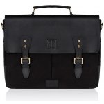 Paolo Peruzzi Kožená aktovka s textilií černá – Sleviste.cz