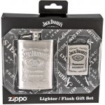 Zippo Jack Daniels Satin Chrome and Flask Gift Set 49080 – Zboží Mobilmania