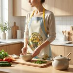 Dekoratex kuchyňská zástěra gobelínová RETRO RAKYTNÍK žlutá 67x77cm – Hledejceny.cz