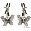 Erotický šperk Pipedream Skřipce na bradavky s motýlky Butterfly Nipple Clamps