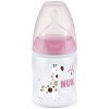 Láhev a nápitka Nuk kojenecká láhev First Choice Temperature Control pink 47384 150 ml