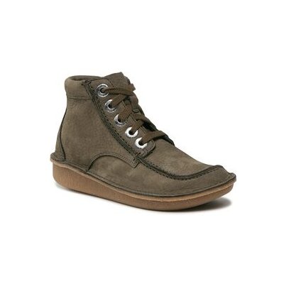 Clarks polokozačky Funny Cedar 261738864 Dark Olive Nub – Hledejceny.cz