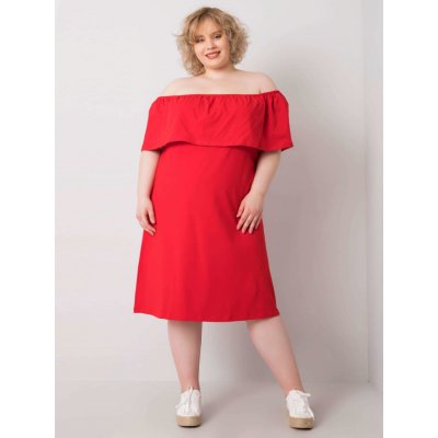 Šaty se španělským výstřihem červená – Zboží Mobilmania