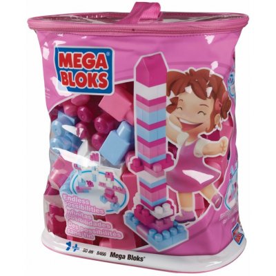 Mega Bloks Mega Kostky v plastovém pytli růžová 80 ks – Zboží Mobilmania