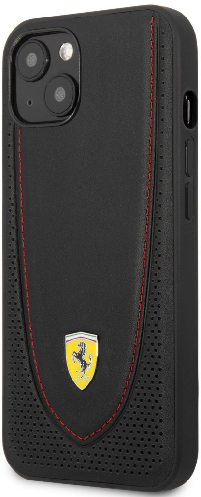 Pouzdro Ferrari Leather with Curved Line iPhone 13 černé