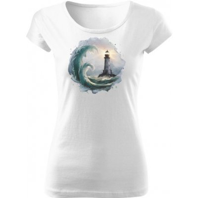 Tričko s potiskem Maják dámské Bílá – Zboží Dáma