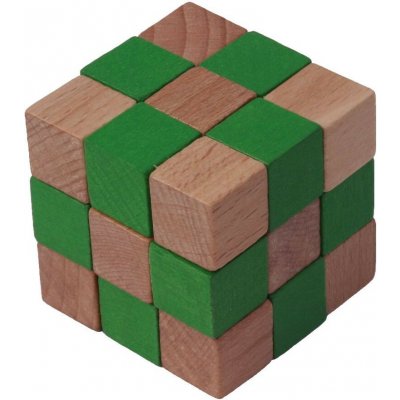 Dřevěný hlavolam oranžová kostka – Sleviste.cz