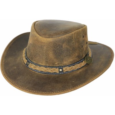 Scippis Klobouk australský kožený Williams světle hnědá – Zboží Dáma