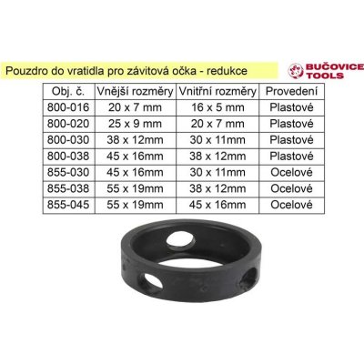 BUČOVICE TOOLS a.s. Pouzdro do vratidla pro závitová očka - redukce 25 / 20mm – Zboží Mobilmania