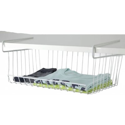 CONFORTIME závěsný koš pod polici, bílý kov, hluboký COCINA, 43x25x18,5 cm – Zbozi.Blesk.cz