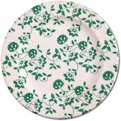 CHAKS TALÍŘE papírové Květy zelené 27cm – Sleviste.cz