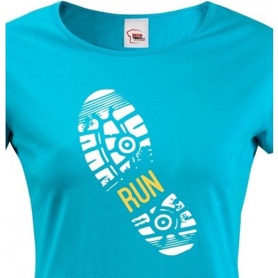 Dámské tričko Stopa běžkyně Modrá – Zboží Mobilmania