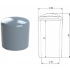 Vnější krytka PVC ø 18 x 18 mm, otvor 14 x 15 mm, šedá