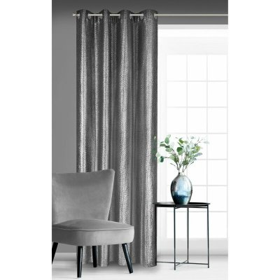 ZÁVĚS GLOSSY NA KROUŽCÍCH 140X250 CM STŘÍBRNÝ – Hledejceny.cz