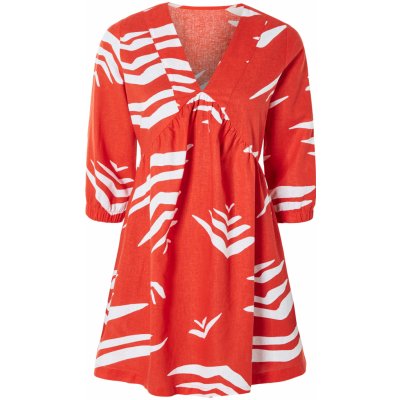 Esmara Dámské lněné šaty červená – Sleviste.cz