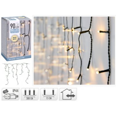 Euro Habitat LED rampouchové osvětlení 90 LED - teplá bílá, pro interiér i exteriér, zelený kabel – Hledejceny.cz