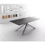 DELIFE Edge 200 x 100 cm keramika LaminamNoir Desir hnědá V-podnož střední černá – Zboží Mobilmania