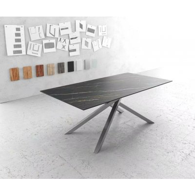 DELIFE Edge 200 x 100 cm keramika LaminamNoir Desir hnědá V-podnož střední černá – Zboží Mobilmania