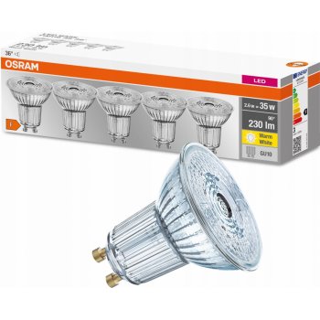 Osram sada 5x LED žárovka GU10, PAR16, 2,6W, 230lm, 2700K, teplá bílá